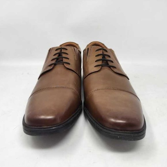 Men\'s 14 Clarks Tilden Cap toe brown dark tan leather oxford shoes main image 5